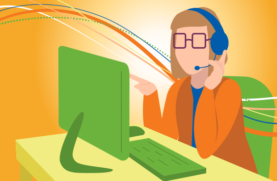 Women at computer for IncyteCares